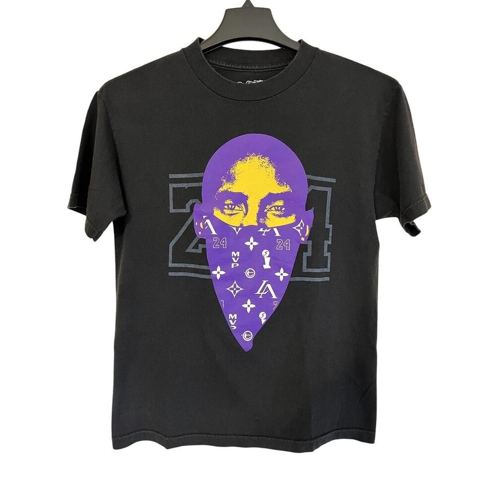 Kobe Bryant Most Wanted Black Teruo Artistry T-Shirt La Lakers Med Bandana Rare